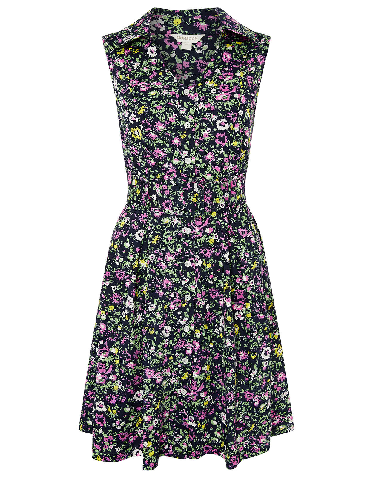 Katie Ditsy Floral Belted Shirt Dress Blue Day Dresses Monsoon
