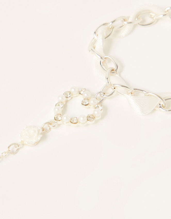 Pearly Rose Linked Ring and Bracelet , , large