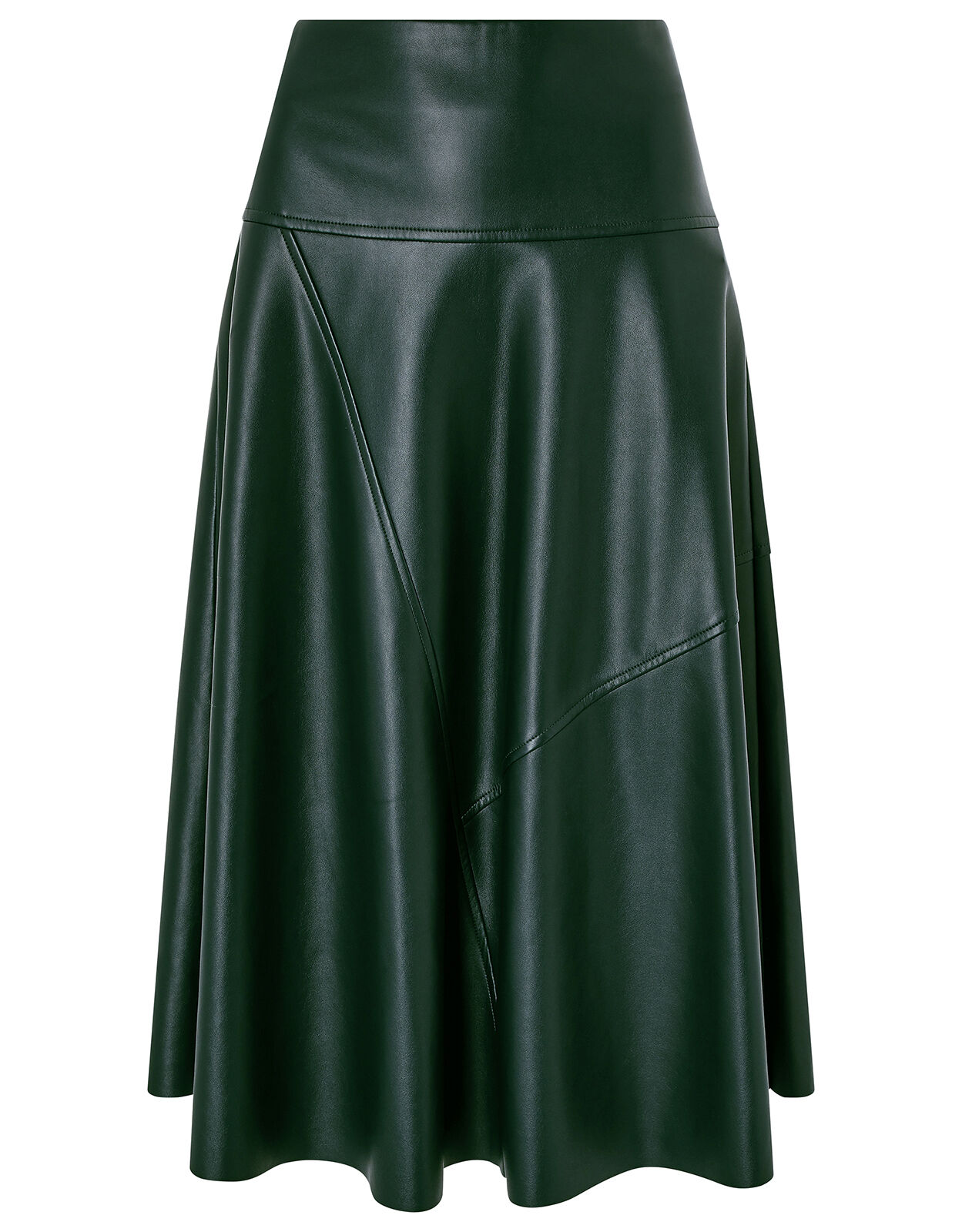 Carly Faux Leather Midi Skirt Green