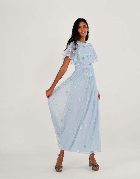 Catherine Embellished Shorter Length Maxi Dress, CLOUD, large