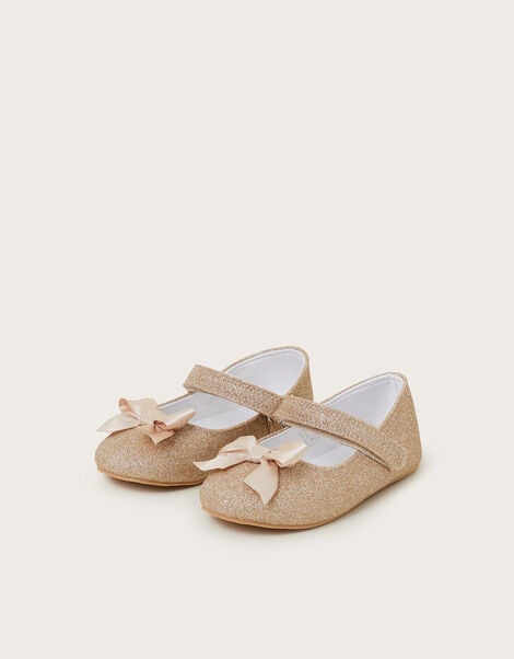 Baby Glitter Bow Walkers, Gold (GOLD), large