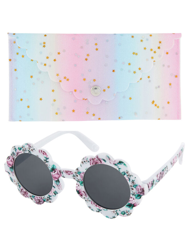 Baby Leena Floral Sunglasses with Case, , large