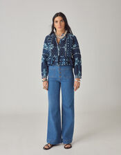 Maison Hotel Sora Print Blouse, Blue (NAVY), large