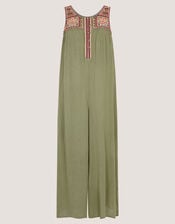 Lidia Embroidered Jumpsuit, Green (GREEN), large