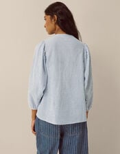 Callie Stripe Blouse, Blue (BLUE), large