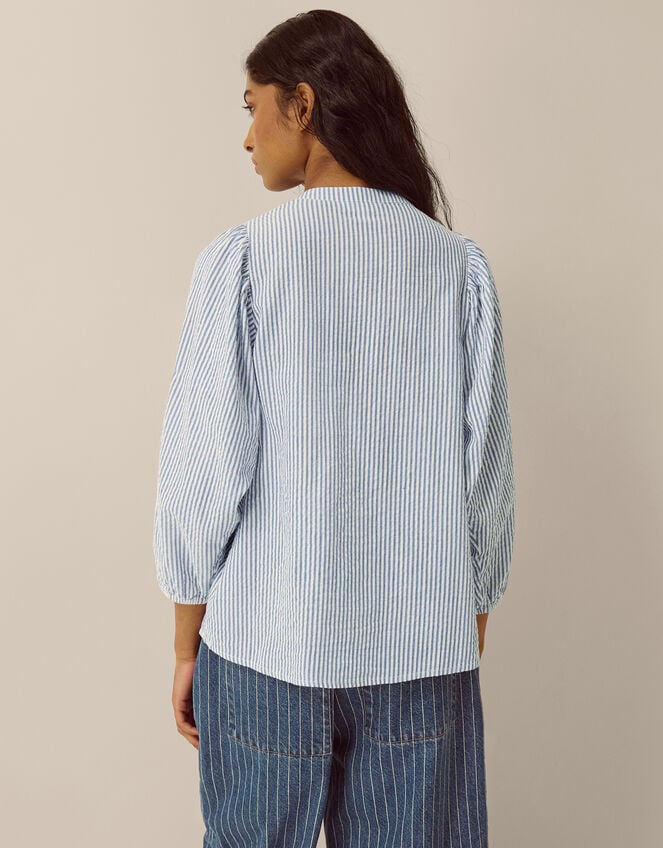 Callie Stripe Blouse, Blue (BLUE), large