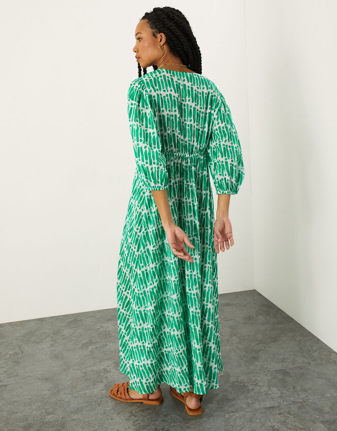 Benita Maxi Dress in Sustainable Cotton, Green (GREEN), large