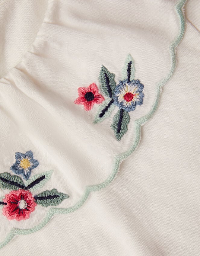 Embroidered Collar Top, Ivory (IVORY), large