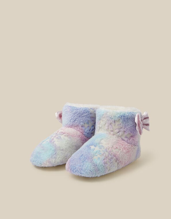 Fluffy Snowflake Boot Slippers, Multi (MULTI), large
