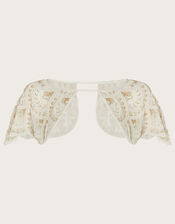 Embellished Bridal Shoulder Cape, Ivory (IVORY), large