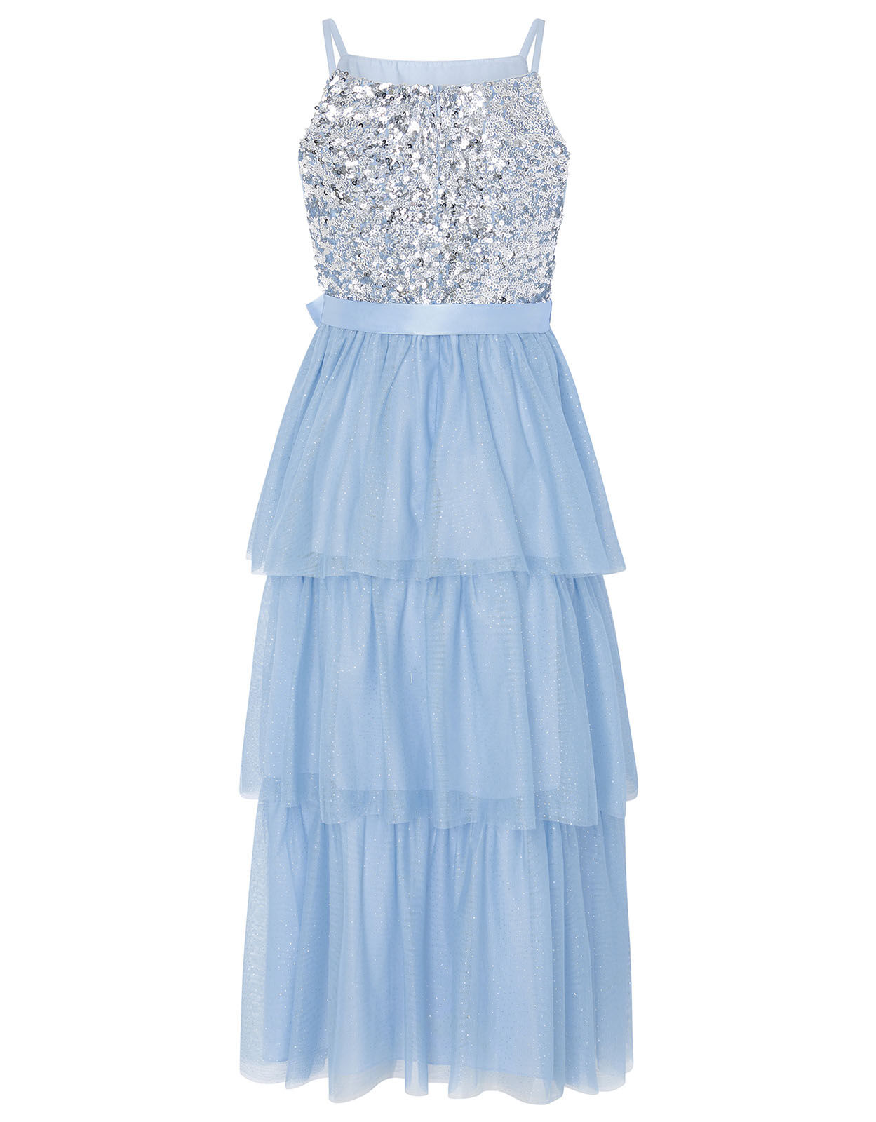 Truth Tiered Maxi Prom Dress Blue