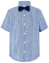 Slub Shirt with Bow Tie , Blue (BLUE), large