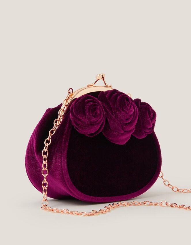 Rose Velvet Clip Frame Bag, , large