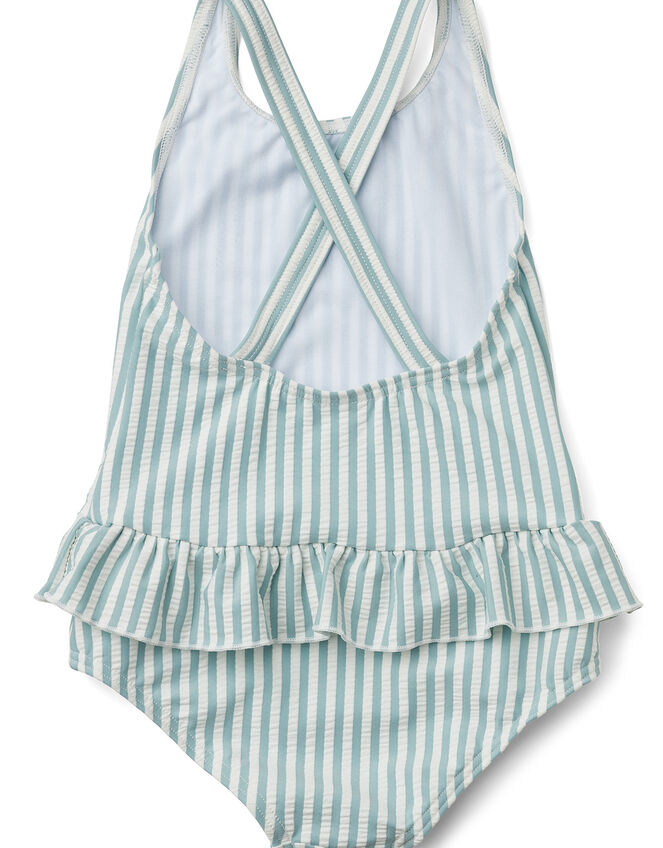 Liewood Amara Stripe Seersucker Swimsuit, Blue (BLUE), large