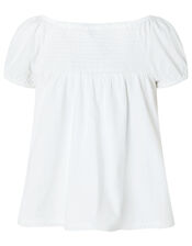 Peri Pom-Pom Top in Organic Cotton, Ivory (IVORY), large