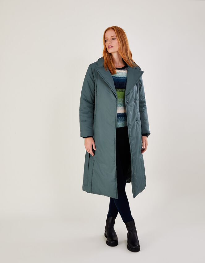Nina Padded Trench Coat, Green (GREEN), large