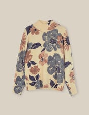 Olive High Neck Floral Jumper, Ivory (IVORY), large