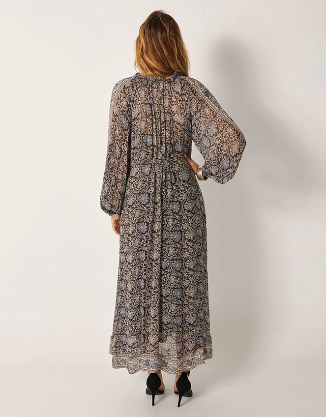 Maison Hotel Gaia Floral Midi Dress, Blue (BLUE), large