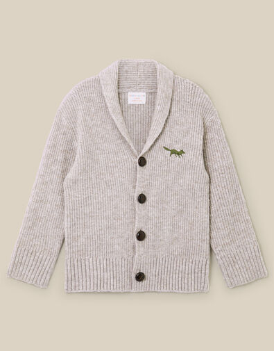 Shawl Neck Knit Cardigan, Camel (OATMEAL), large