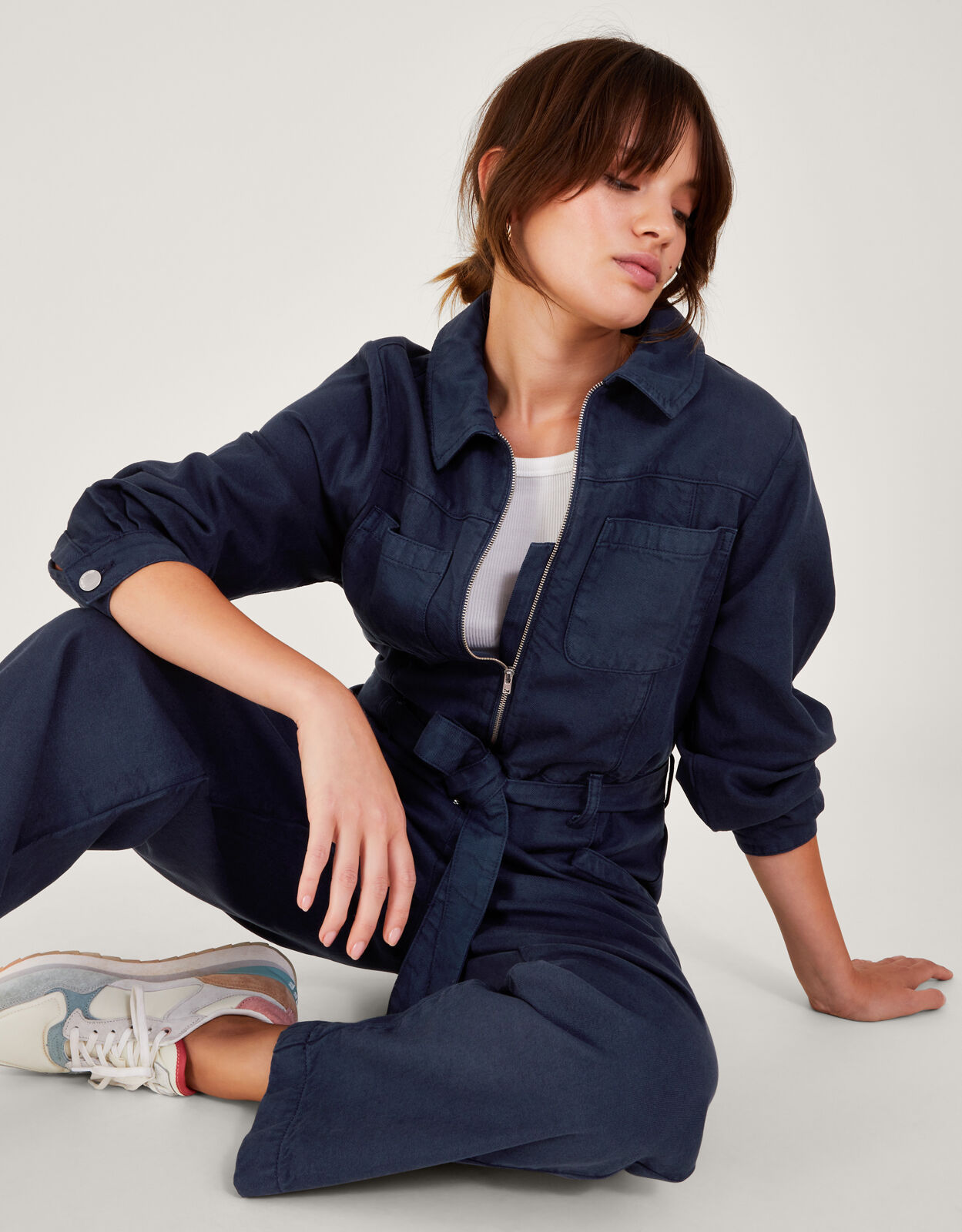 Ally Zip Up Jumpsuit Blue Jumpsuits Monsoon Global