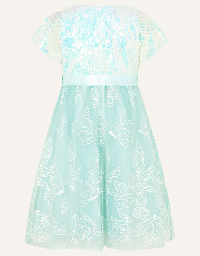 Esma Butterfly Sequin Dress, Blue (AQUA), large