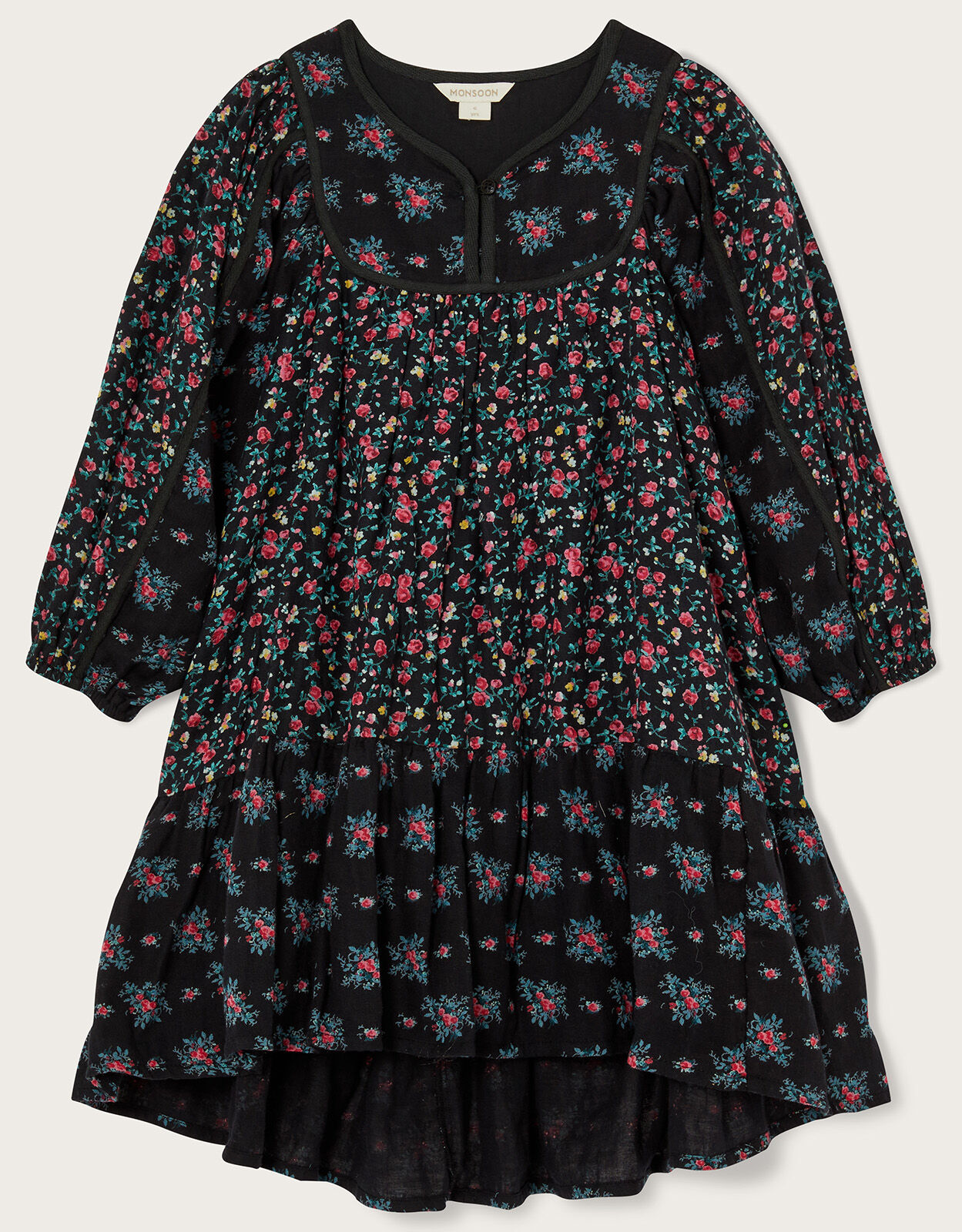 Boutique Victoria Rose Cheesecloth Dress Black