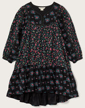 Boutique Victoria Rose Cheesecloth Dress, Black (BLACK), large