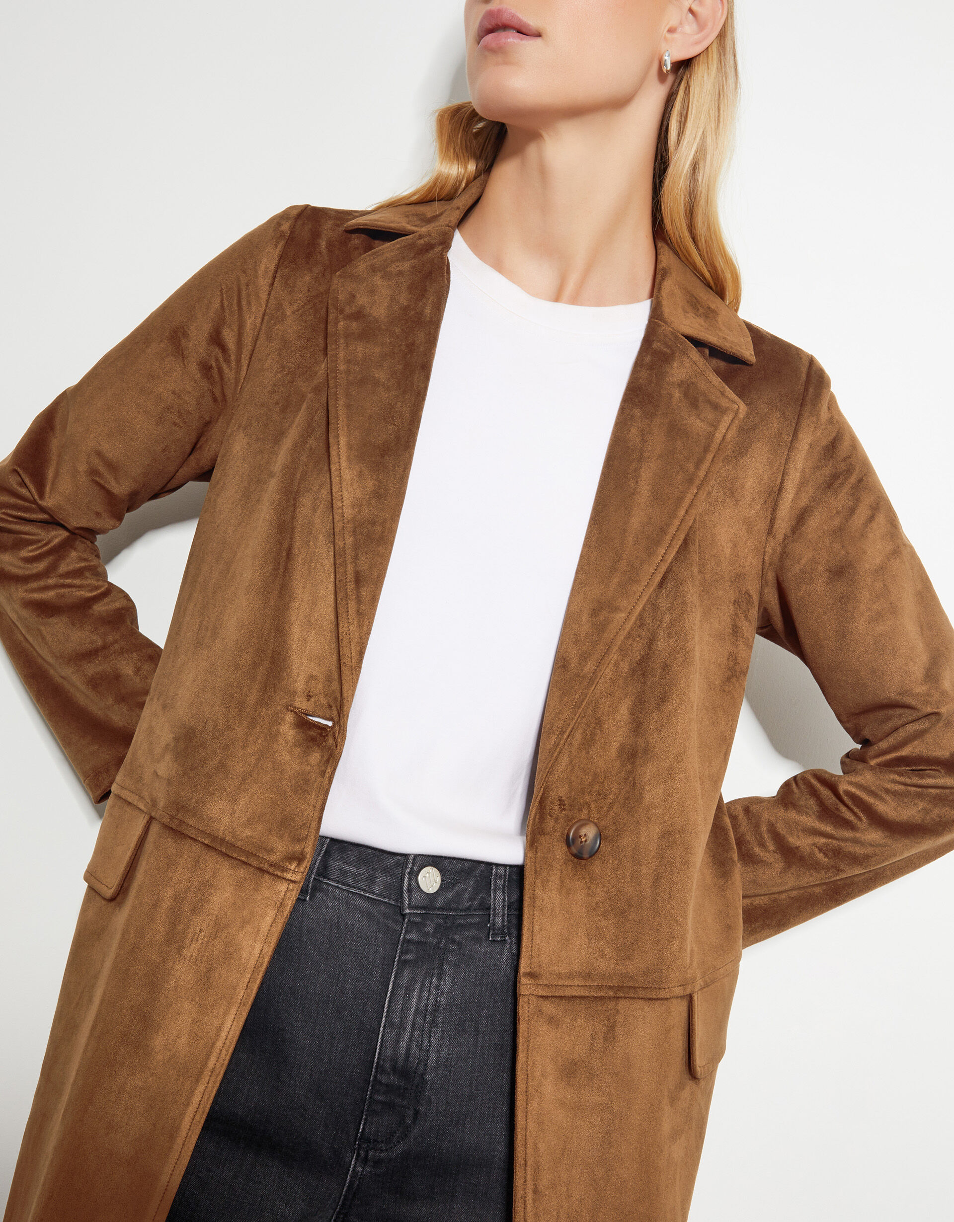 Suedette jacket top