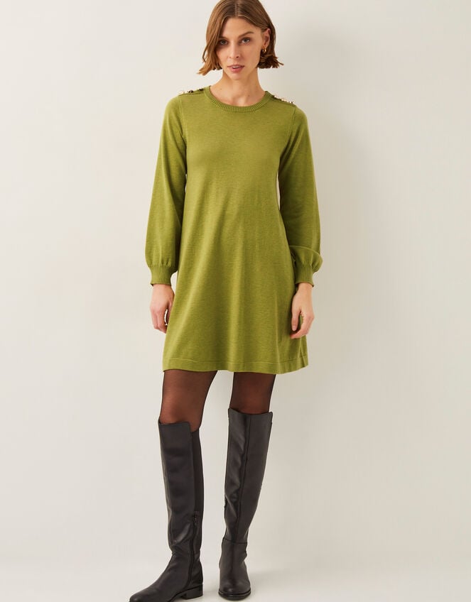 Susie Mini Jumper Dress, Green (OLIVE), large