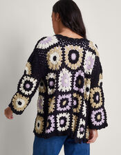 Cree Hand-Crochet Cardigan, Black (BLACK), large