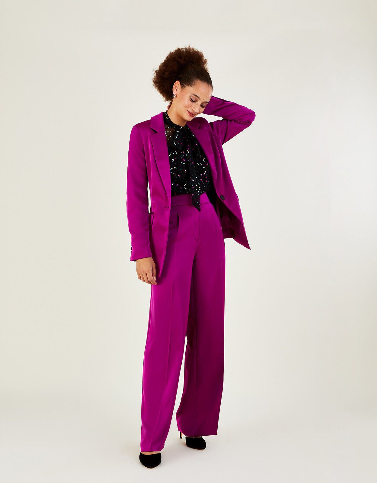 Pink satin sales blazer womens
