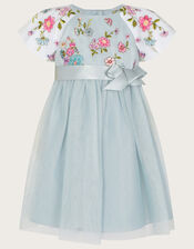 Baby Emzy Embroidered Cape Sleeve Dress, Green (GREEN), large