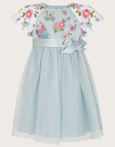 Baby Emzy Embroidered Cape Sleeve Dress, Green (GREEN), large