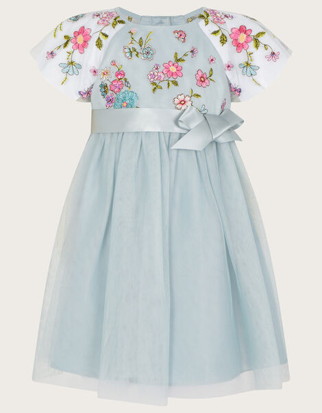 Baby Emzy Embroidered Cape Sleeve Dress, Green (GREEN), large