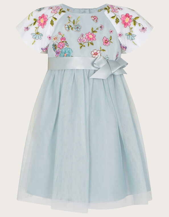 Baby Emzy Embroidered Cape Sleeve Dress, Green (GREEN), large