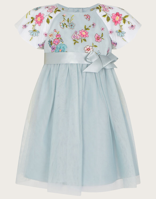 Baby Emzy Embroidered Cape Sleeve Dress, Green (GREEN), large