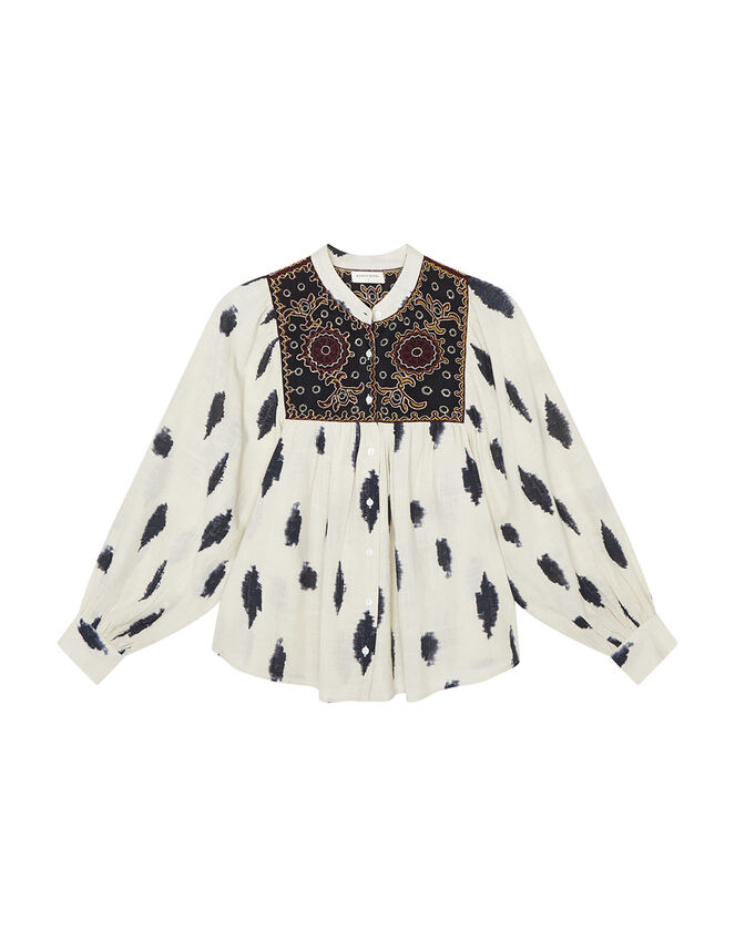 Maison Hotel Embroidered Blouse, Ivory (IVORY), large