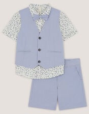 Oscar Floral 4-Piece Short Suit, Blue (BLUE), large