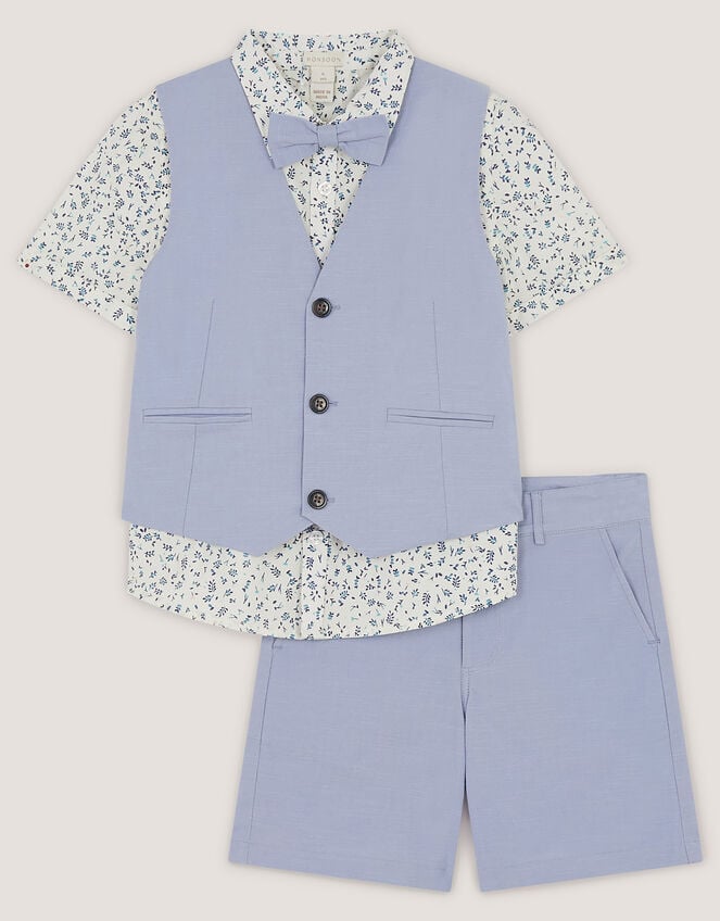 Oscar Floral 4-Piece Short Suit, Blue (BLUE), large