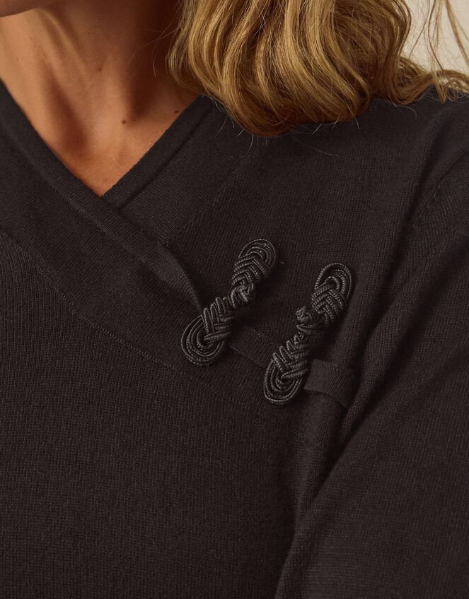 Fay Frogging Knit Jumper, Black (BLACK), large