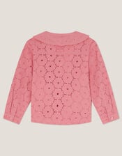 Broderie Floral Collar Jacket, Pink (PINK), large