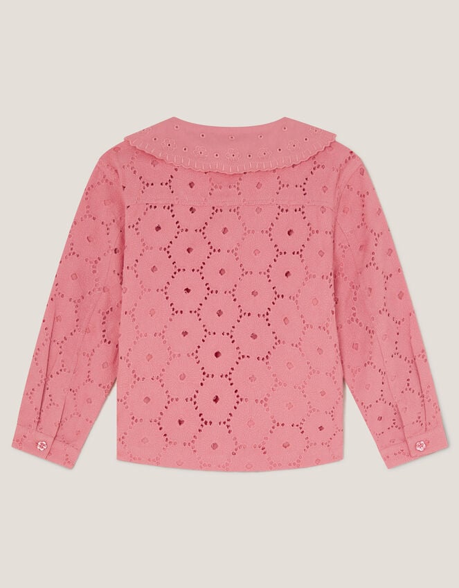 Broderie Floral Collar Jacket, Pink (PINK), large