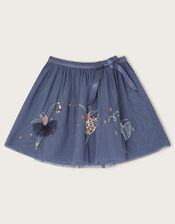 Embellished Ballerina Mesh Skirt, Blue (BLUE), large