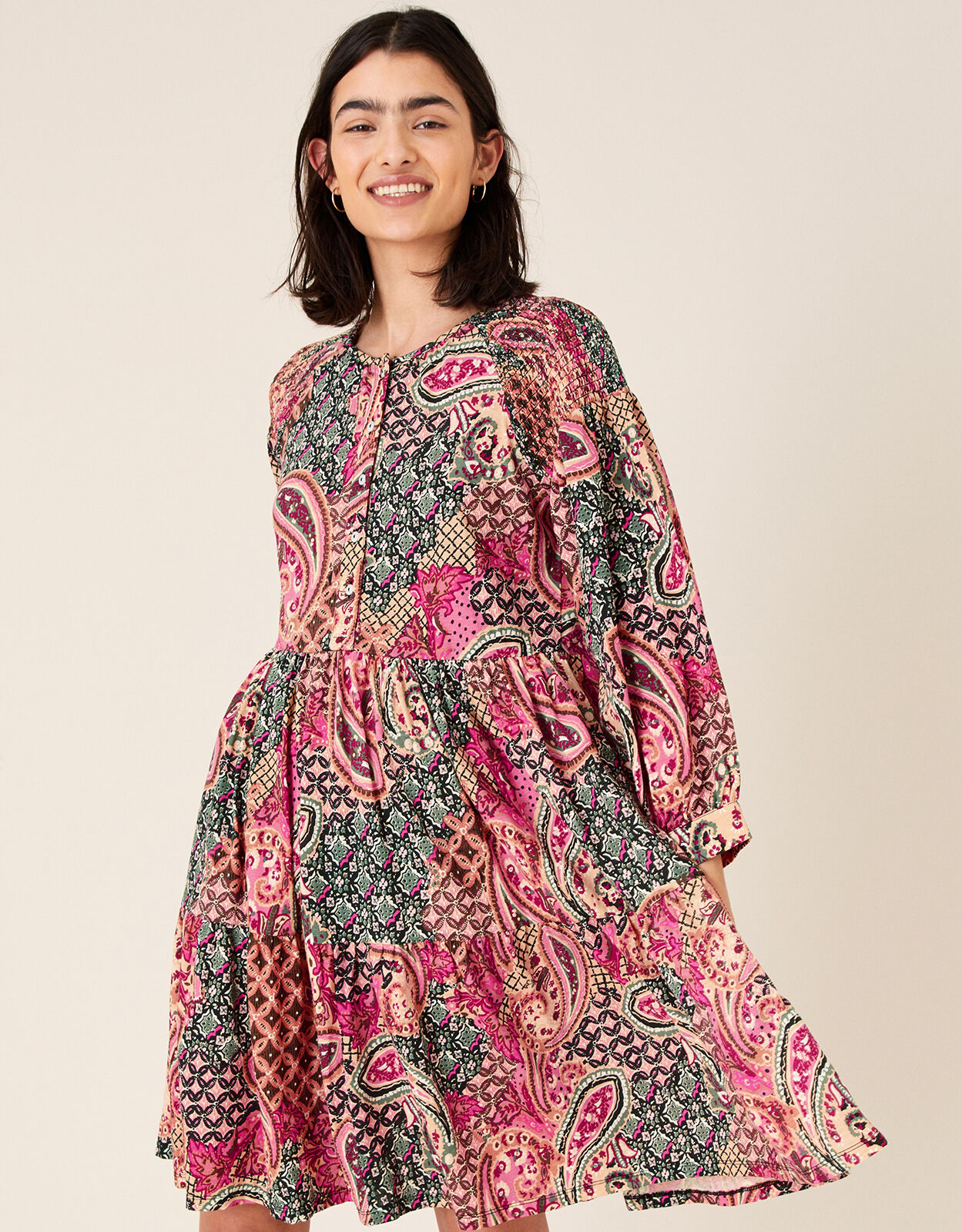 Heritage Print Smock Dress with Organic