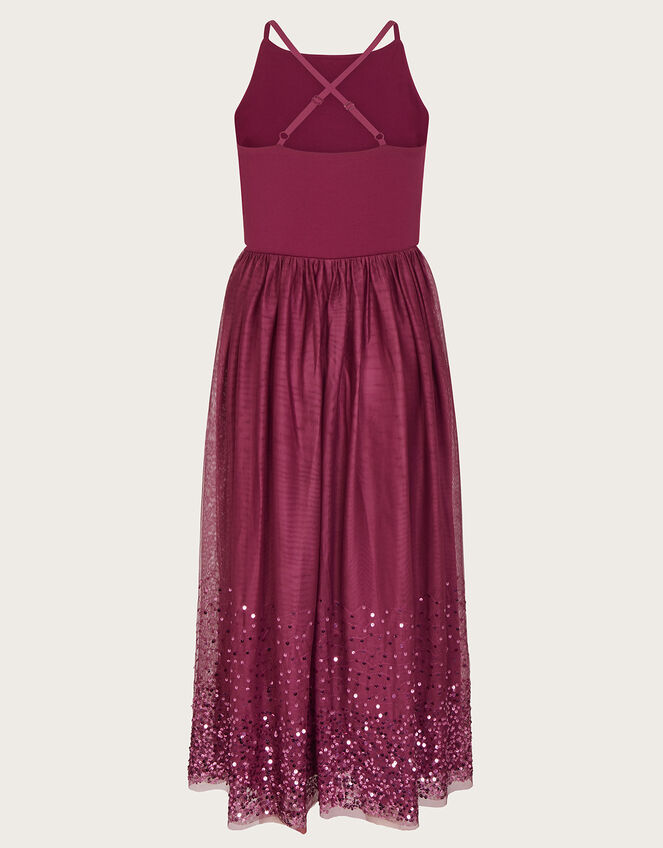 Sequin Scuba Prom Maxi Dress, Red (BURGUNDY), large