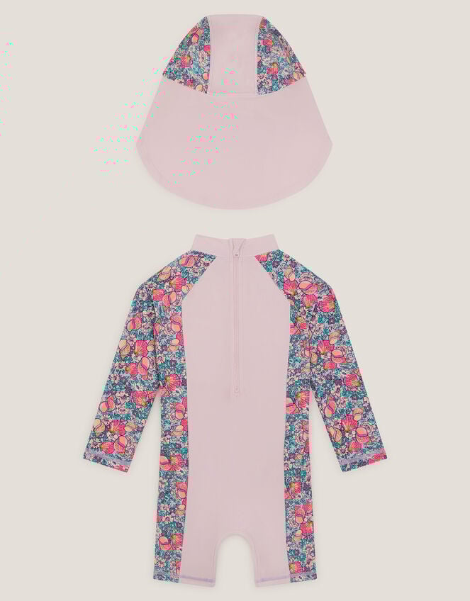 Baby Floral UPF50+ Swimsuit & Sun Hat, Pink (PINK), large