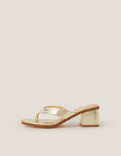 Tilly Toe Thong Mules, Gold (GOLD), large