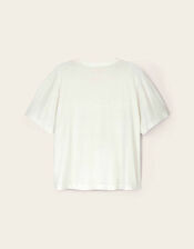 East Florence Floral Embroidered T-shirt, Ivory (IVORY), large