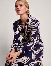Nula Print Tier Dress, Blue (NAVY), large