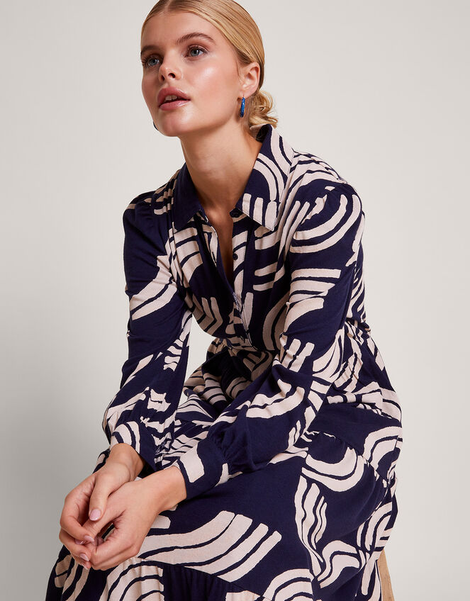 Nula Print Tier Dress, Blue (NAVY), large